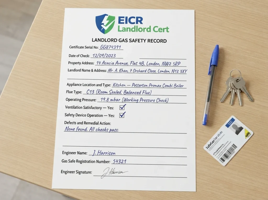 What a Gas Safety Certificate Includes